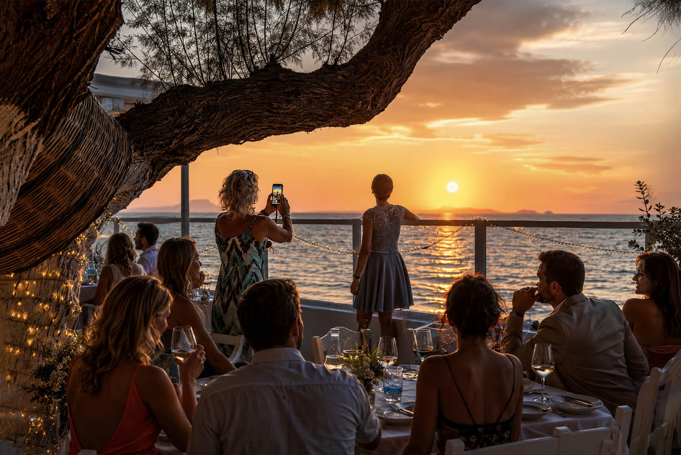 Sunset dinner at Paraplous